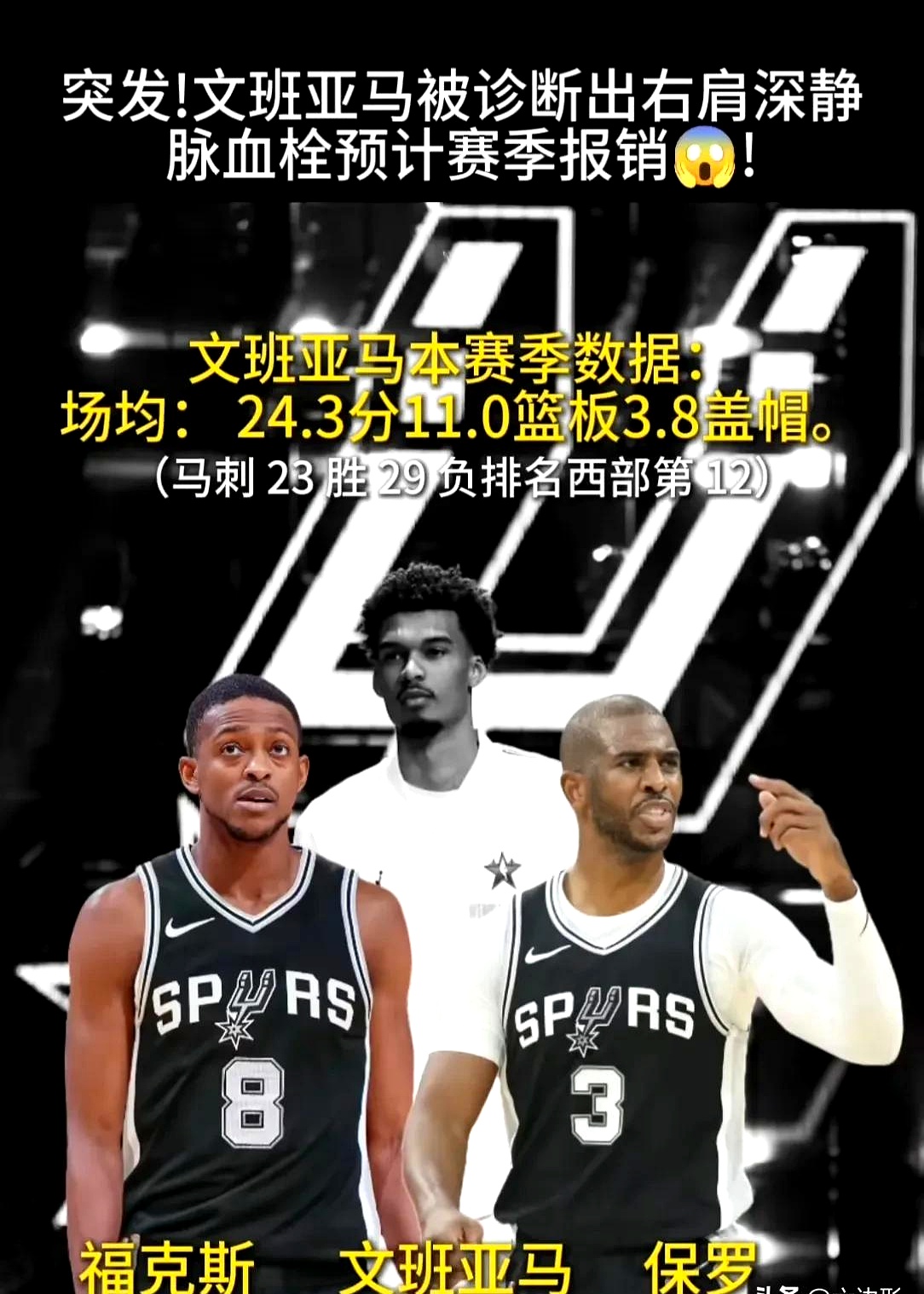 马刺遭遇连败，球队排名下滑